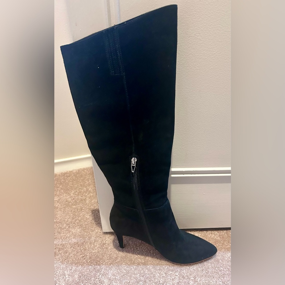 Dolce Vita Onyx Haze Suede Knee-high Black Boots - Picture 3 of 5